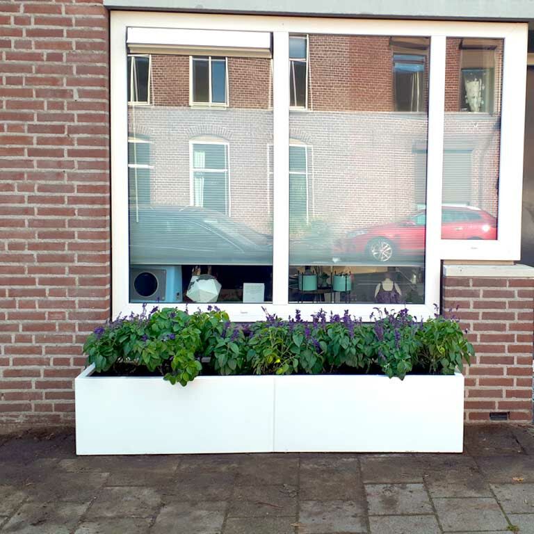 Plantekasse af pulverlakeret stål Texas xxl 200 x 40 cm