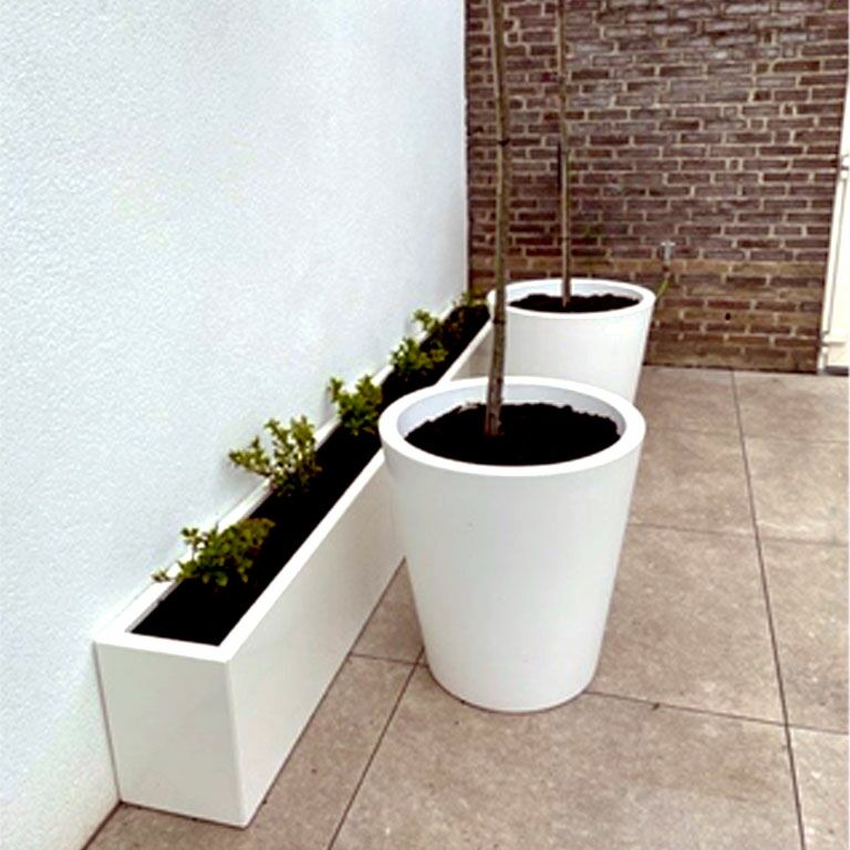 Plantekasse af pulverlakeret stål Texas xxl 300 x 30 cm