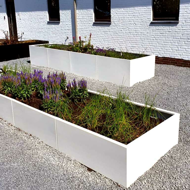 Plantekasse af pulverlakeret stål Texas xxl 320 x 80 cm
