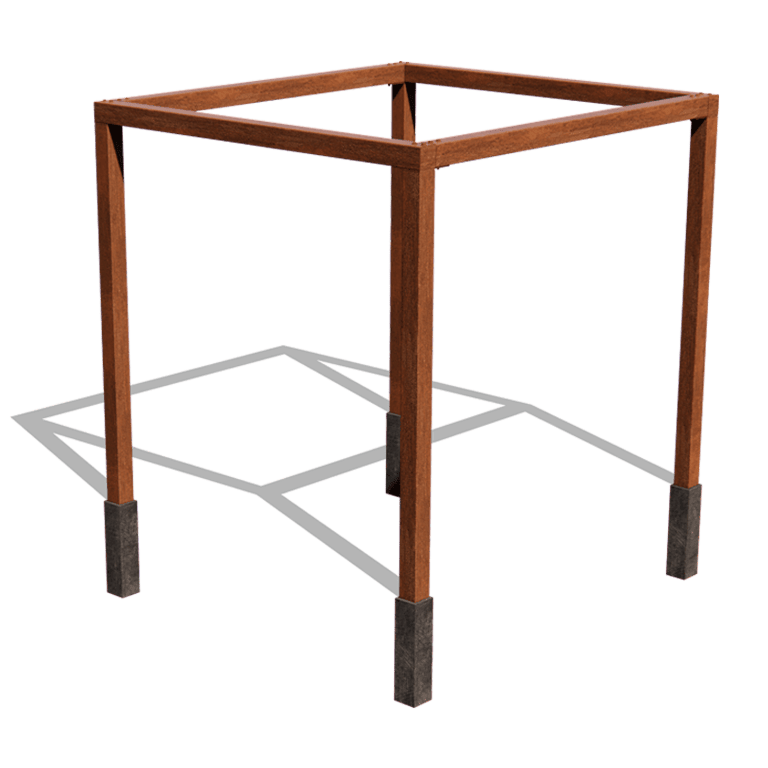 Pergola af cortenstål model firkantet 274 x 250 cm
