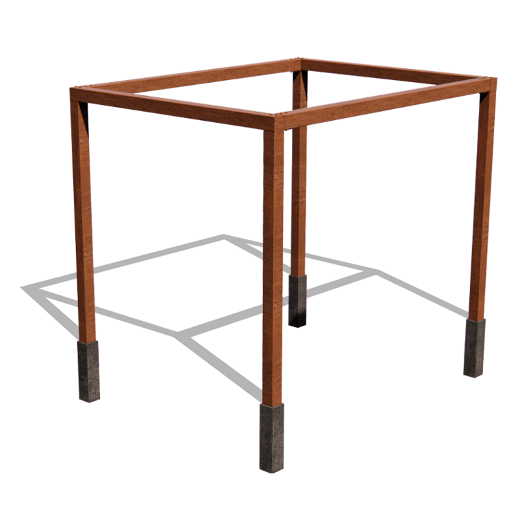 Pergola af cortenstål model firkantet 324 x 250 cm