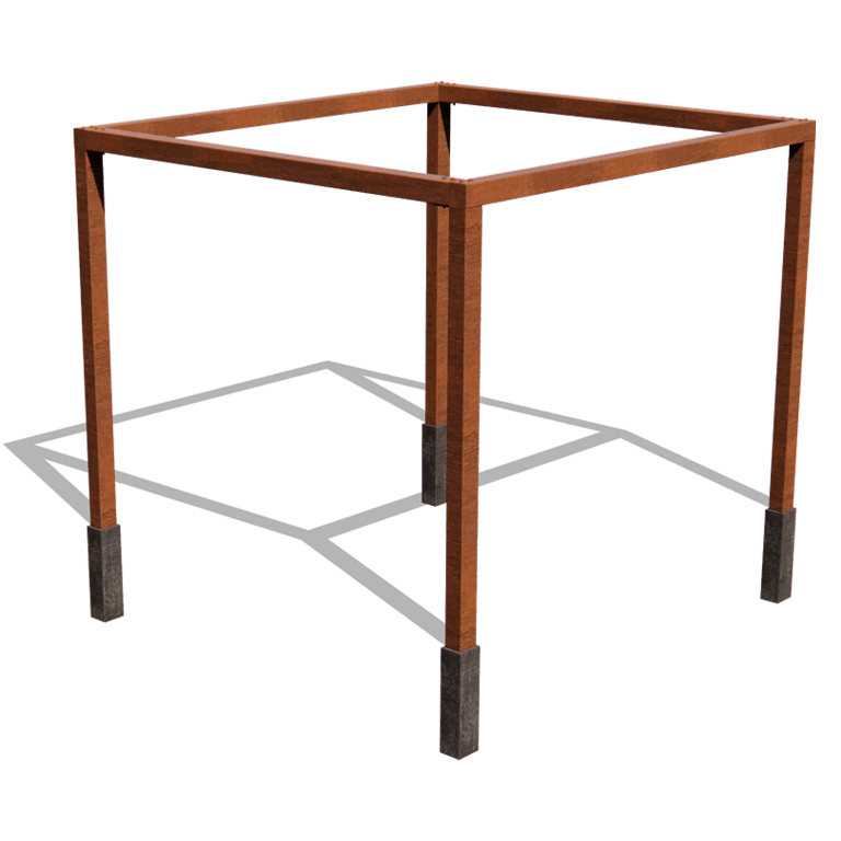 Pergola af cortenstål model firkantet 324 x 300 cm