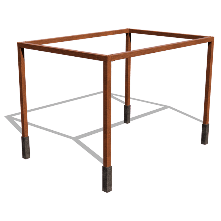 Pergola af cortenstål model firkantet 424 x 300 cm