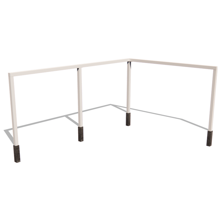 Pergola af pulverlakeret stål hjørnekombination 600 x 412 cm