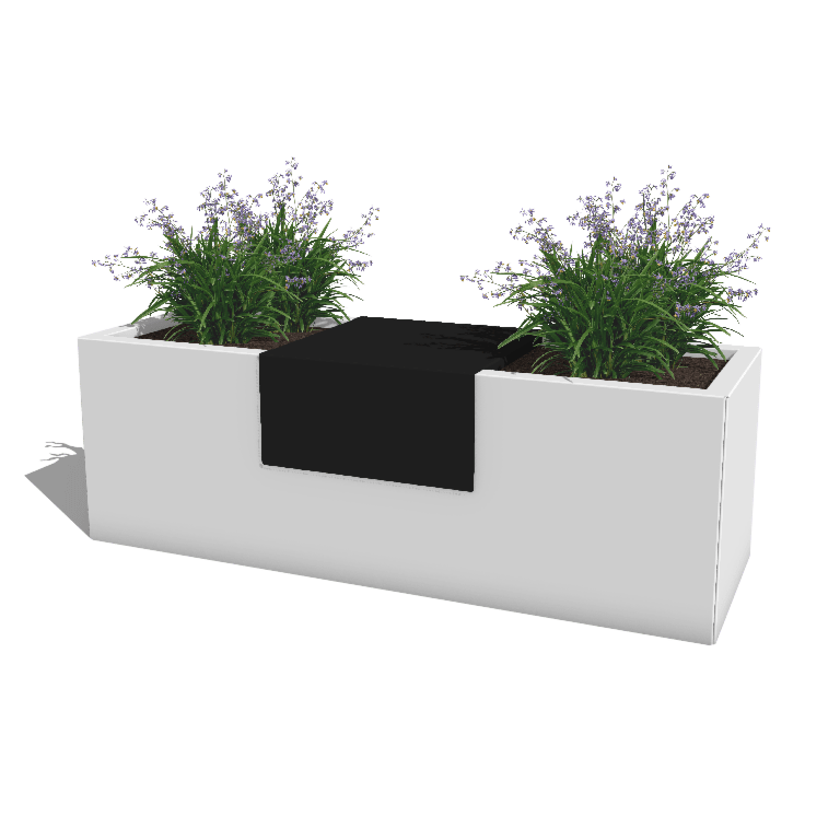 Plateau til plantekasse af pulverlakeret stål 40 x 41 x 20 cm