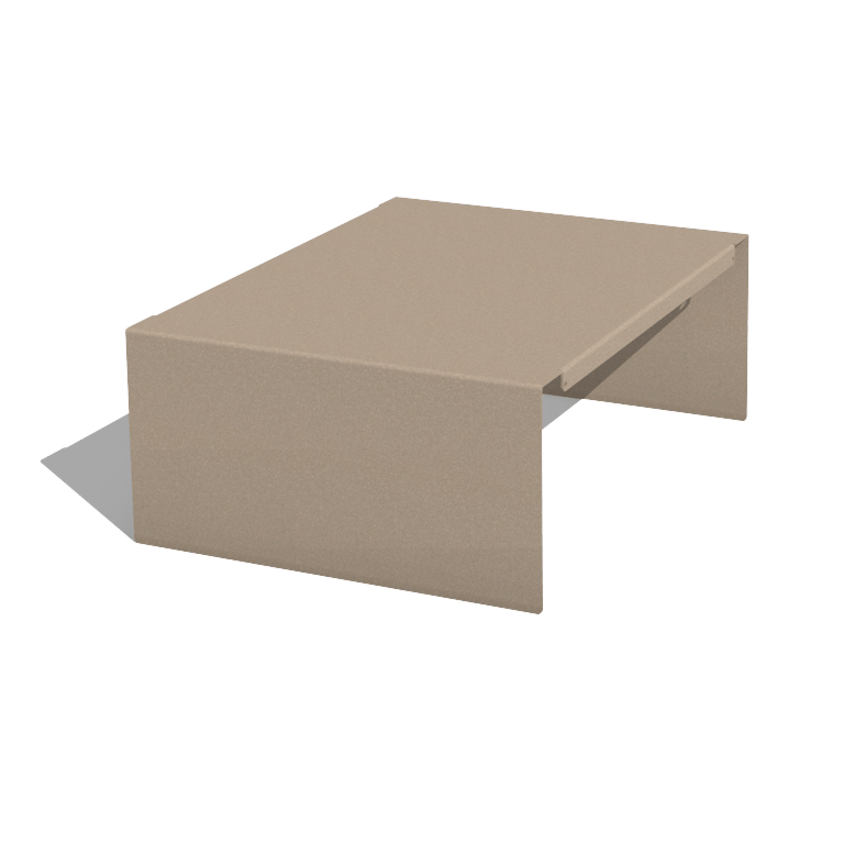 Plateau til plantekasse af pulverlakeret stål 40 x 51 x 20 cm