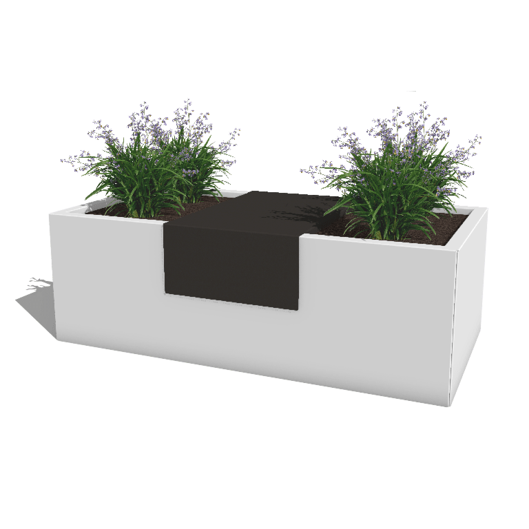 Plateau til Plantekasse af pulverlakeret stål 40 x 61 x 20 cm
