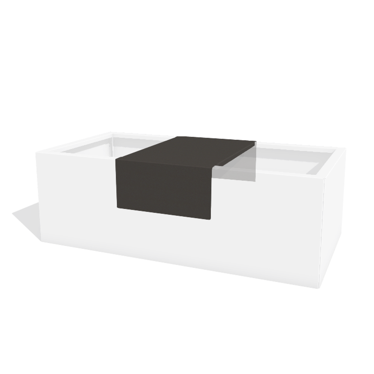 Plateau til Plantekasse af pulverlakeret stål 40 x 61 x 20 cm