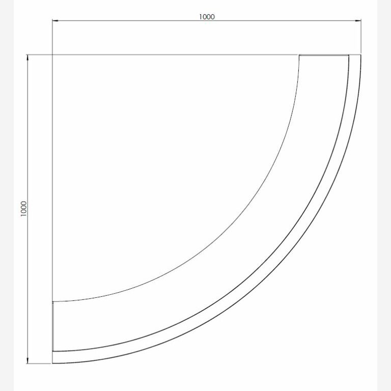 Støttemur af pulverlakeret stål udvendig kurve 100 x 100 cm (højde 30 cm)