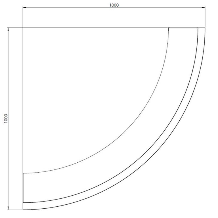 Støttemur af cortenstål udvendig kurve 100 x 100 cm (højde 60 cm)