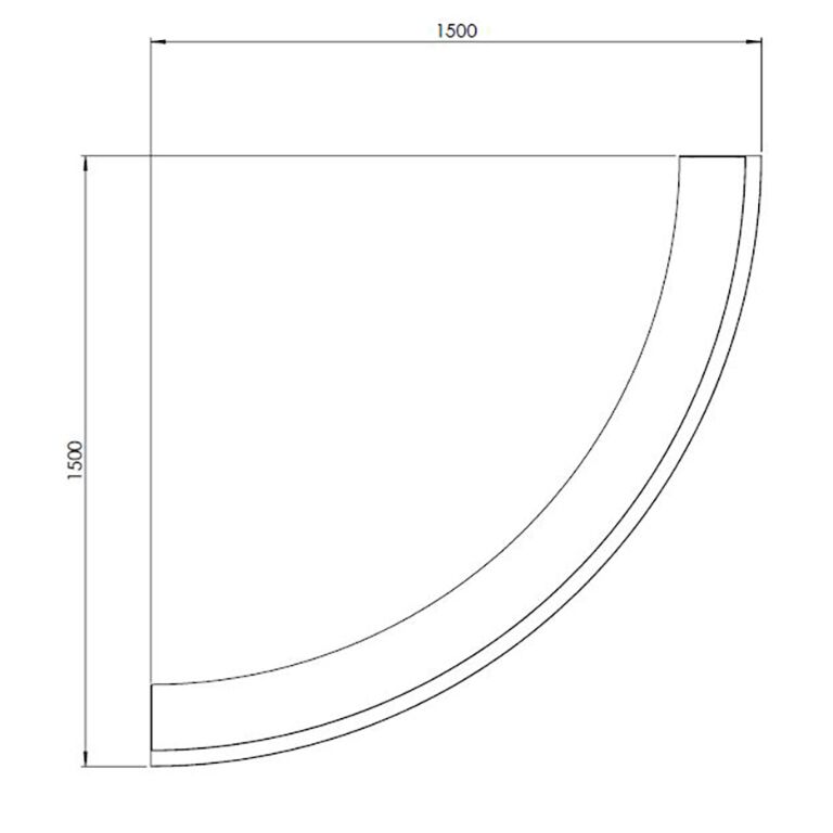 Støttemur af pulverlakeret stål udvendig kurve 150 x 150 cm (højde 30 cm)