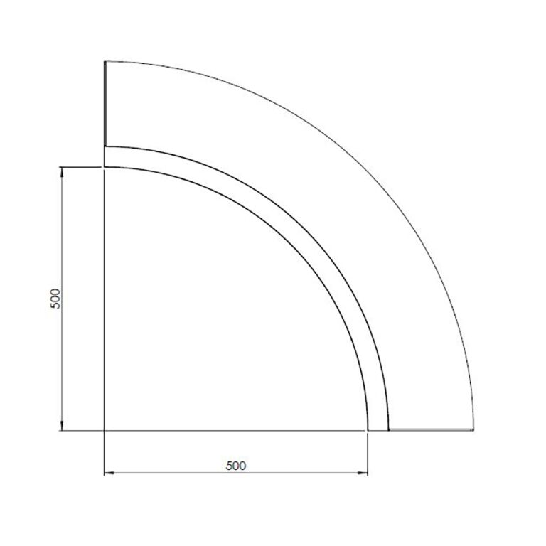 Støttemur af pulverlakeret stål indvendig kurve 50 x 50 cm (højde 60 cm)