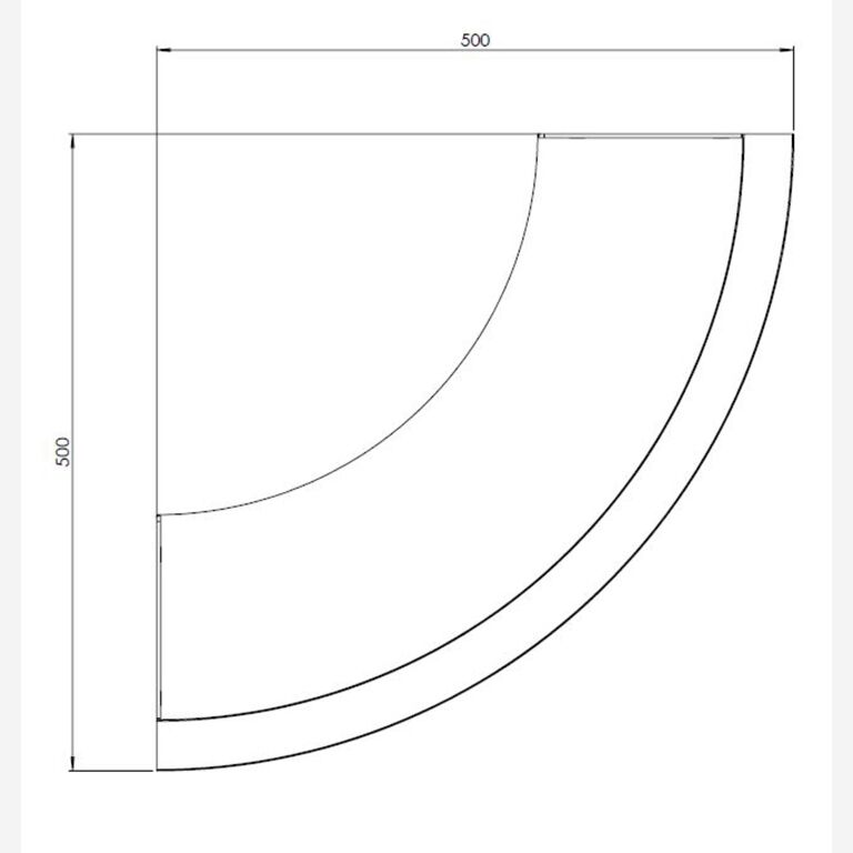 Støttemur af pulverlakeret stål udvendig kurve 50 x 50 cm (højde 40 cm)