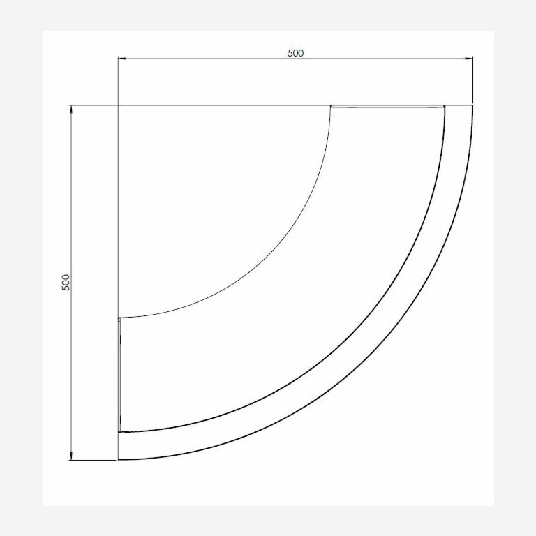 Støttemur af pulverlakeret stål udvendig kurve 50 x 50 cm (højde 50 cm)