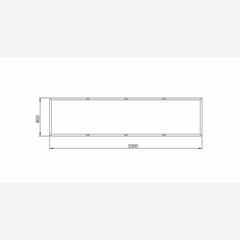 Plantekasse af pulverlakeret stål Texas xxl 320 x 80 cm