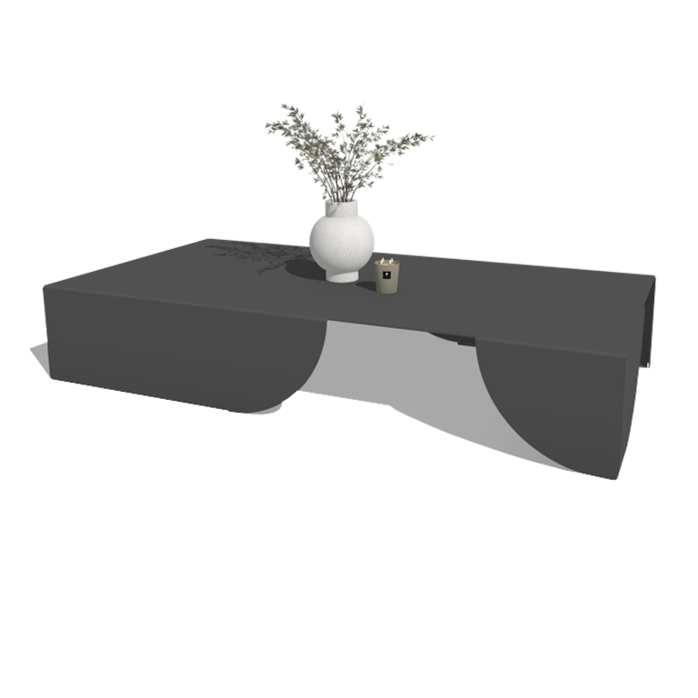 Sofabord af aluminium Savuto 160 x 80 x 30 cm