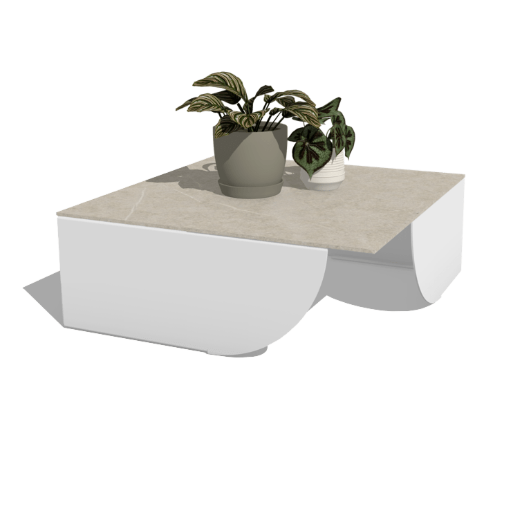 Sofabord af aluminium Savuto 80 x 80 x 30 cm