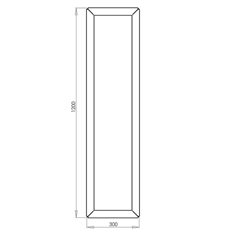 Plantekasse af pulverlakeret stål Texas 30 x 120 cm