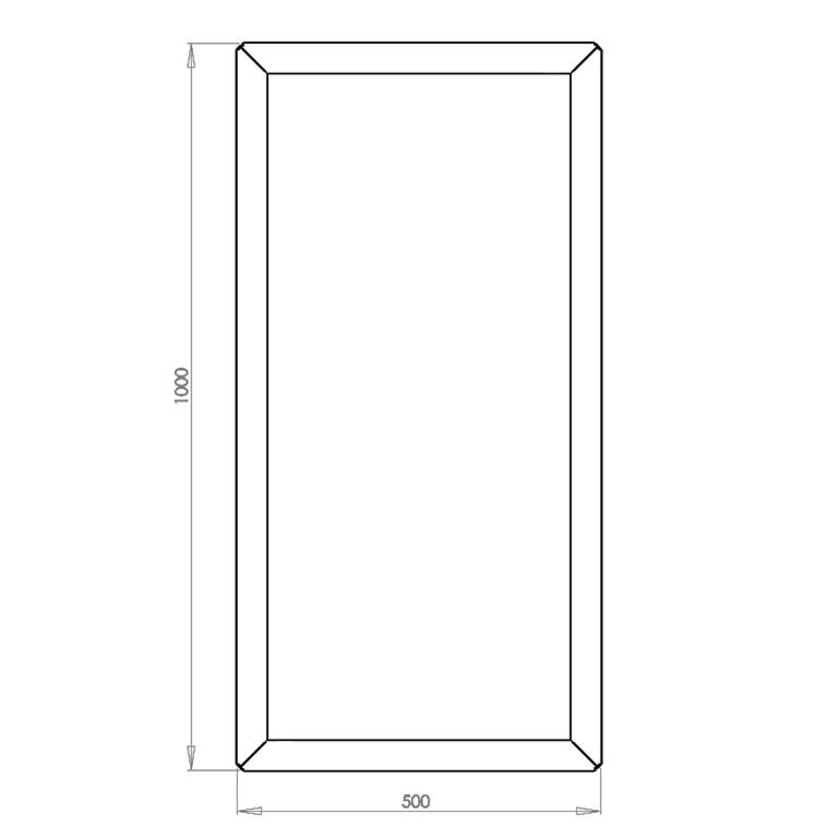 Plantekasse af pulverlakeret stål Texas 50 x 100 cm