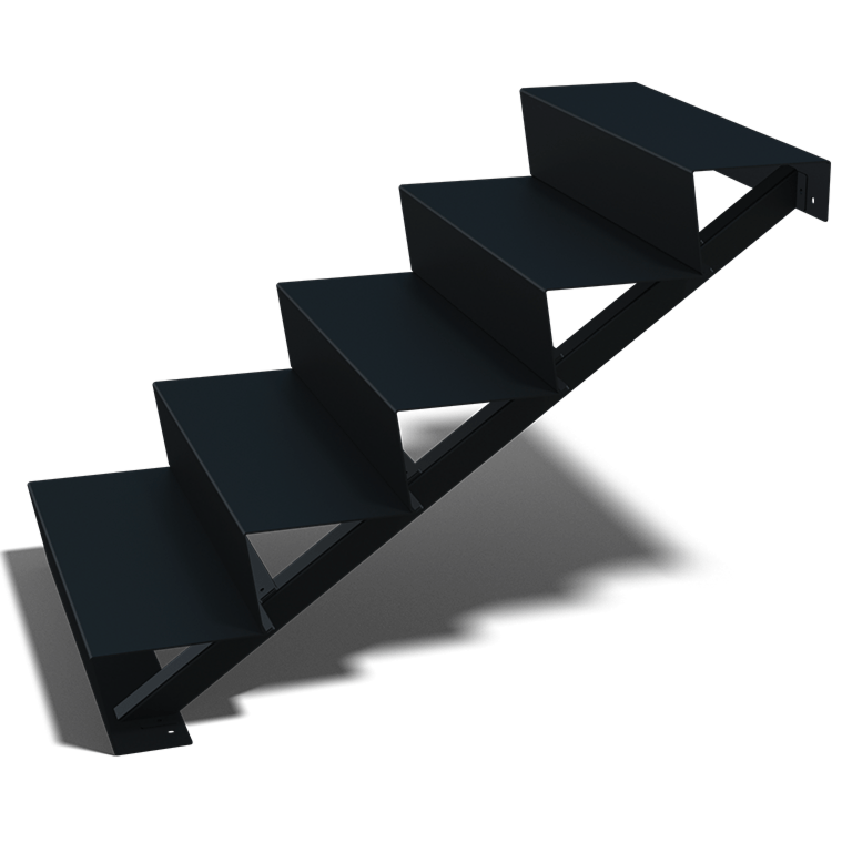 Sort have trappe New York 5 trappsteg (bredde 80 cm)