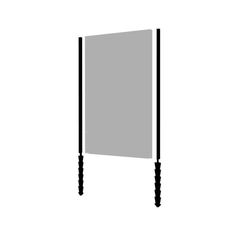 stolpe lige jordspyd Pulverlakeret med 190 x 6 x 3 cm