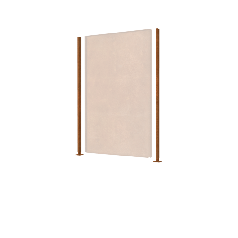 stolpe lige flad fod Corten-stål med 190 x 6 x 3 cm