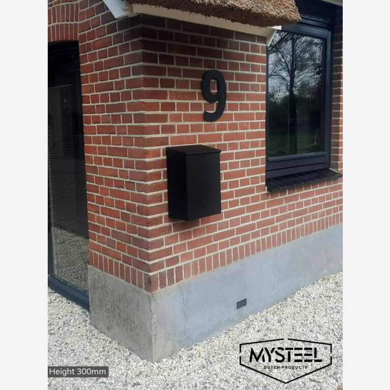 Husnummer af rustfrit stål Sort 3 - 30 cm