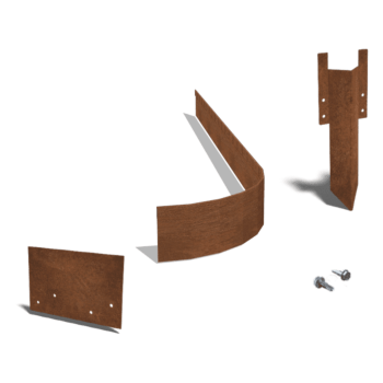 Bedkant af cortenstål valset FLEX 13 cm komplet sæt pr. 15 meter