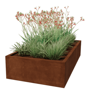Svejst plantekasse Corten-stål Montana 200 x 100 x 40 cm