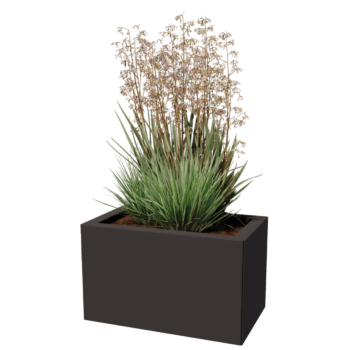 Stål plantekasse - Rektangel - 50 x 30 x 60 cm - Andre RAL-farve - Med bundplade - Met hjul