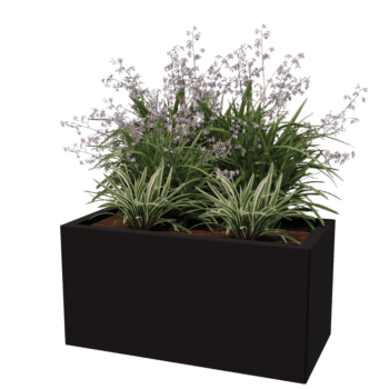 Plantekasse af pulverlakeret stål Texas 40 x 80 cm