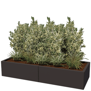 Plantekasse af pulverlakeret stål Texas xxl 160 x 60 cm