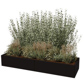 Plantekasse af pulverlakeret stål Texas xxl 200 x 60 cm