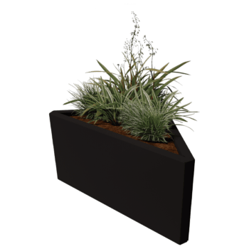 Plantekasse af pulverlakeret stål Alaska ligebenet 84 cm