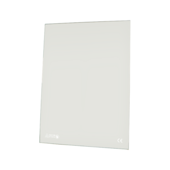 Terrassevarmere med træpiller - Glasvindue