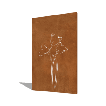 Tulipan symmetrisk corten-stål 120 x 6 x 190 cm