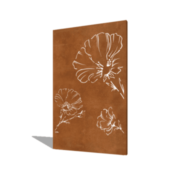 Valmue corten-stål 120 x 6 x 190 cm