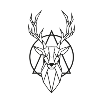 Væghængt dekoration i metal - Hjort 2.0 Large - 100 x 55,8 cm