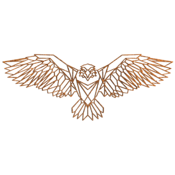 Cortenstål vægdekoration - Ørn Small - 23,5 x 60 cm