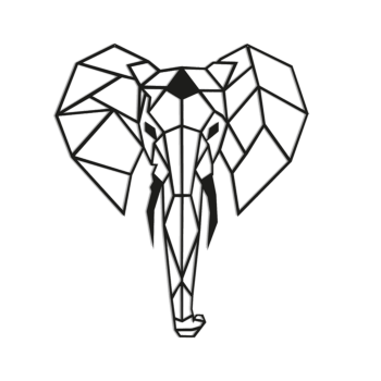 Vægdekoration af metal Elefant 2.0