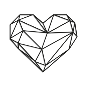 Væghængt dekoration i metal - Hjerte Small - 50 x 58,4 cm