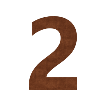 Cortenstål husnummer 2 - 52,3 x 80 cm