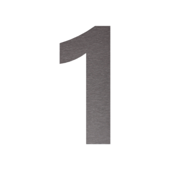 Husnummer i rustfrit stål 1 - 12,9 x 30 cm - Børstet