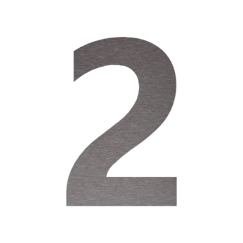 Husnummer i rustfrit stål 2 - 32,7 x 50 cm - Børstet