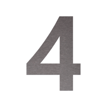 Husnummer i rustfrit stål 4 - 38,9 x 50 cm - Børstet