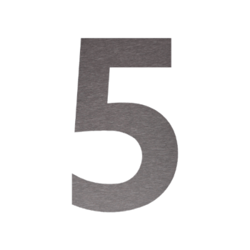 Husnummer i rustfrit stål 5 - 30,5 x 50 cm - Børstet