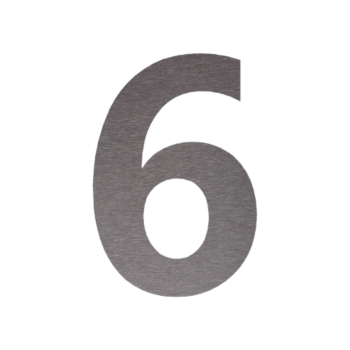 Husnummer i rustfrit stål 6 - 33,6 x 50 cm - Børstet