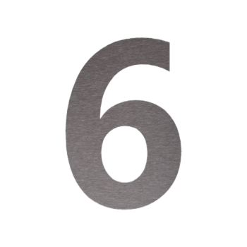 Husnummer i rustfrit stål 6 - 53,7 x 80 cm - Børstet