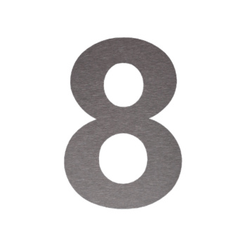 Husnummer i rustfrit stål 8 - 10,3 x 15 cm - Børstet