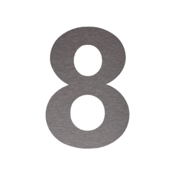 Husnummer i rustfrit stål 8 - 20,7 x 30 cm - Børstet